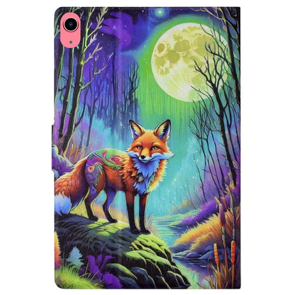 For iPad 10.9 (2022) Case with Card Slots Pattern Printed Bump Proof Leather Tablet Cover