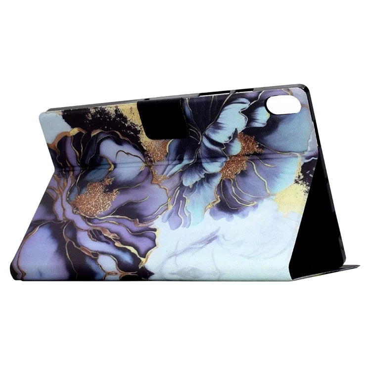 For iPad 10.9 (2022) Case with Card Slots Pattern Printed Bump Proof Leather Tablet Cover