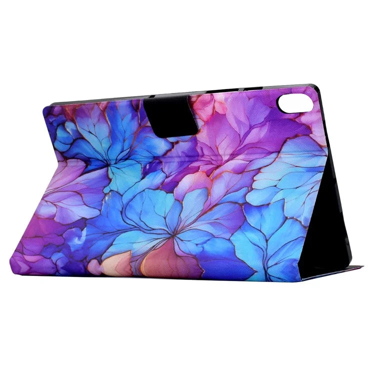 For iPad 10.9 (2022) Case with Card Slots Pattern Printed Bump Proof Leather Tablet Cover