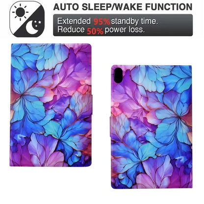 For iPad 10.9 (2022) Case with Card Slots Pattern Printed Bump Proof Leather Tablet Cover