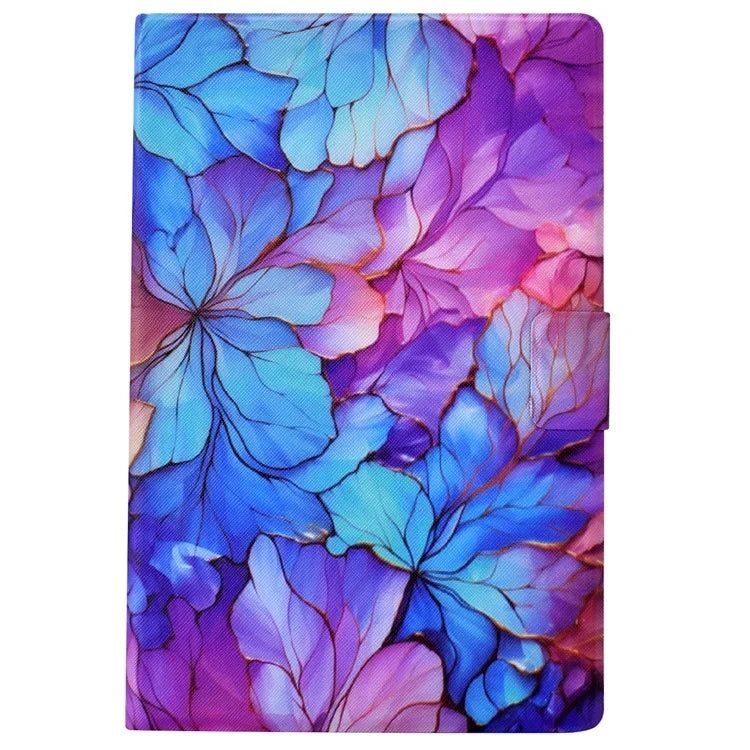 For iPad 10.9 (2022) Case with Card Slots Pattern Printed Bump Proof Leather Tablet Cover