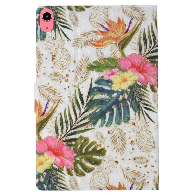 For iPad 10.9 (2022) Case with Card Slots Pattern Printed Bump Proof Leather Tablet Cover