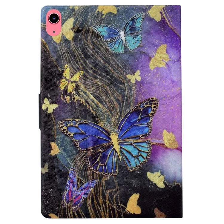 For iPad 10.9 (2022) Case with Card Slots Pattern Printed Bump Proof Leather Tablet Cover