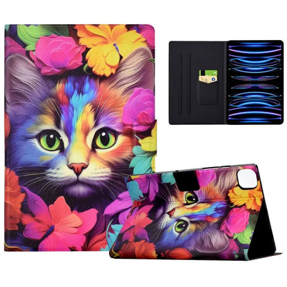 For iPad Pro 11 (2018) / (2020) / iPad Air 11 (2024) / Air (2020) / (2022) Case PU Leather Pattern Folio Smart Tablet Cover