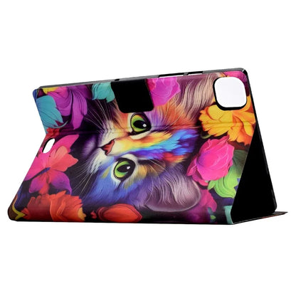For iPad Pro 11 (2018) / (2020) / iPad Air 11 (2024) / Air (2020) / (2022) Case PU Leather Pattern Folio Smart Tablet Cover
