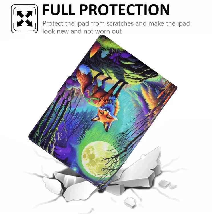 For iPad Pro 11 (2018) / (2020) / iPad Air 11 (2024) / Air (2020) / (2022) Case PU Leather Pattern Folio Smart Tablet Cover
