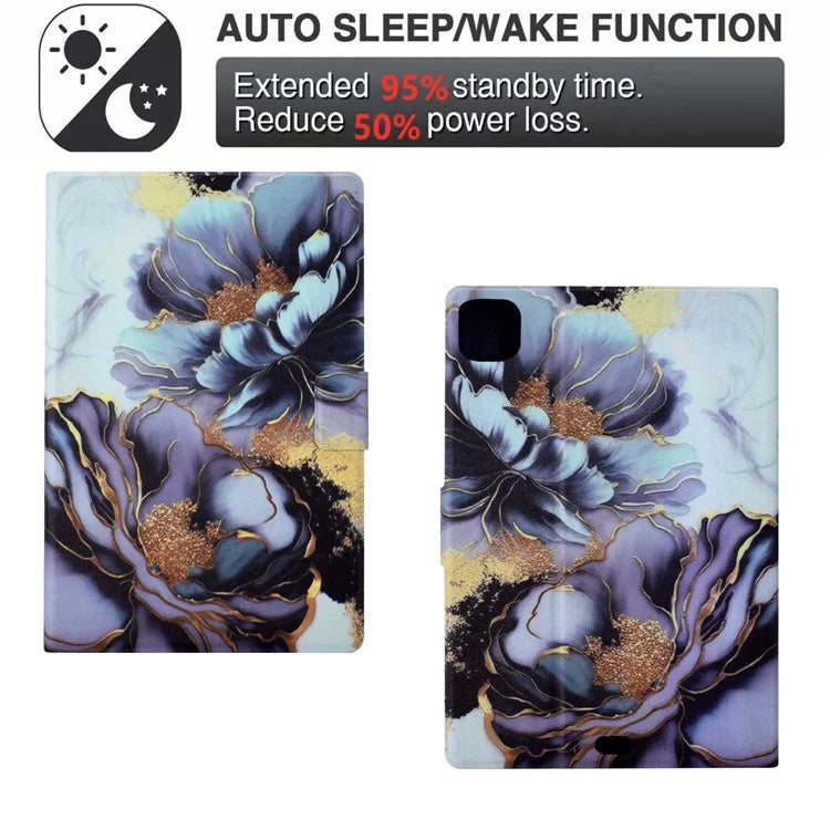 For iPad Pro 11 (2018) / (2020) / iPad Air 11 (2024) / Air (2020) / (2022) Case PU Leather Pattern Folio Smart Tablet Cover