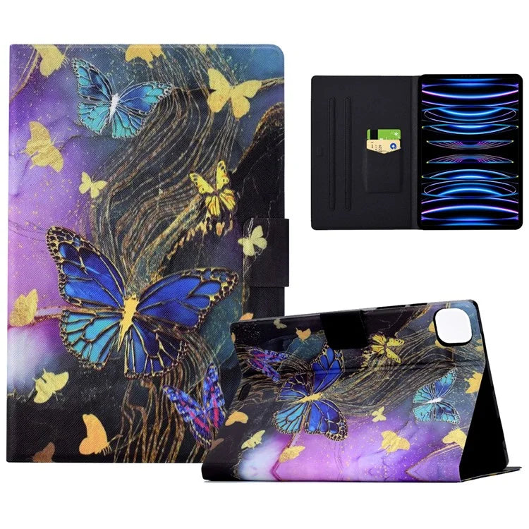 For iPad Pro 11 (2018) / (2020) / iPad Air 11 (2024) / Air (2020) / (2022) Case PU Leather Pattern Folio Smart Tablet Cover