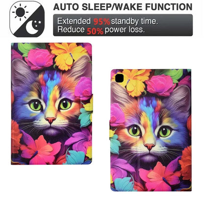 For iPad 10.2 (2020) / (2019) / iPad Air 10.5 inch (2019) Leather Case Pattern Print Card Slots Tablet Cover