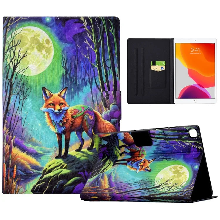 For iPad 10.2 (2020) / (2019) / iPad Air 10.5 inch (2019) Leather Case Pattern Print Card Slots Tablet Cover