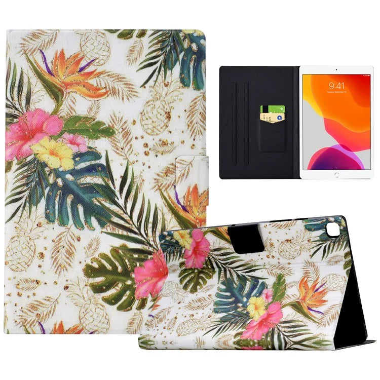 For iPad 10.2 (2020) / (2019) / iPad Air 10.5 inch (2019) Leather Case Pattern Print Card Slots Tablet Cover