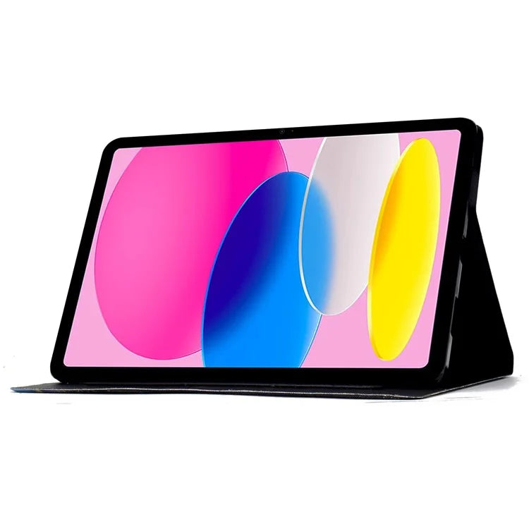 For iPad 10.2 (2020) / (2019) / iPad Air 10.5 inch (2019) Leather Case Pattern Print Card Slots Tablet Cover