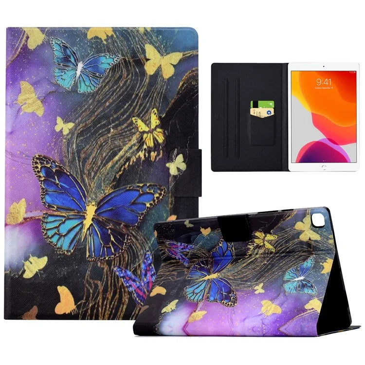 For iPad 10.2 (2020) / (2019) / iPad Air 10.5 inch (2019) Leather Case Pattern Print Card Slots Tablet Cover
