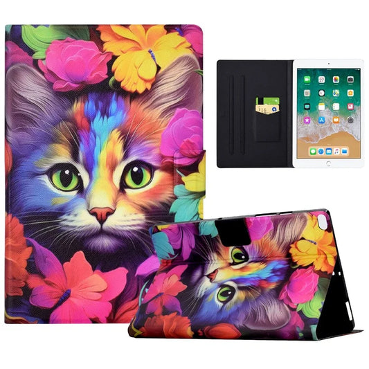 For iPad Air (2013) / iPad Air 2 / iPad 9.7-inch (2017) / (2018) Case PU Leather Pattern Folio Stand Protective Shell Cover
