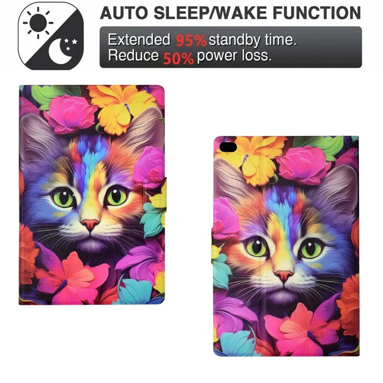 For iPad Mini / Mini 2 / mini 3 / mini 4 / mini (2019) 7.9 inch Case PU Leather Pattern Printed Cover with Card Holder