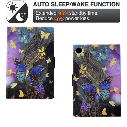 For Samsung Galaxy Tab A9 Case PU Leather Pattern Folding Stand Protective Tablet Cover