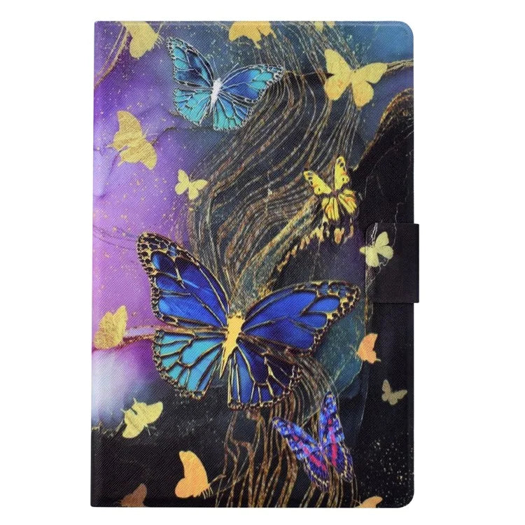 For Samsung Galaxy Tab A9 Case PU Leather Pattern Folding Stand Protective Tablet Cover