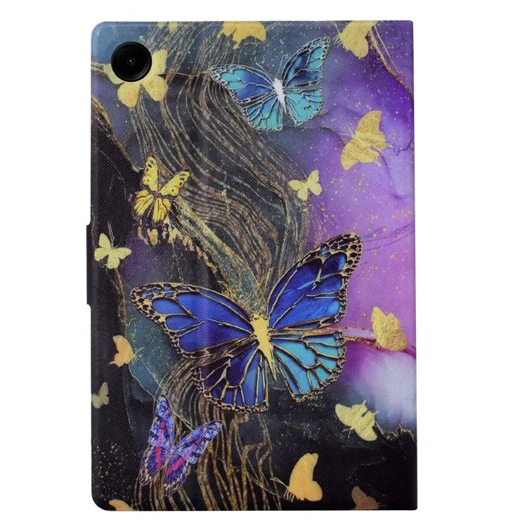 For Samsung Galaxy Tab A9 Case PU Leather Pattern Folding Stand Protective Tablet Cover