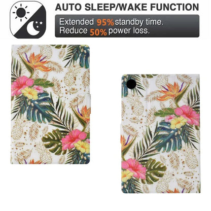 For Samsung Galaxy Tab A9 Case PU Leather Pattern Folding Stand Protective Tablet Cover