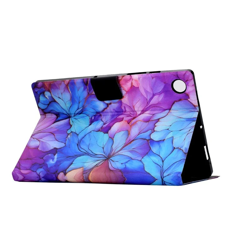For Samsung Galaxy Tab A9 Case PU Leather Pattern Folding Stand Protective Tablet Cover
