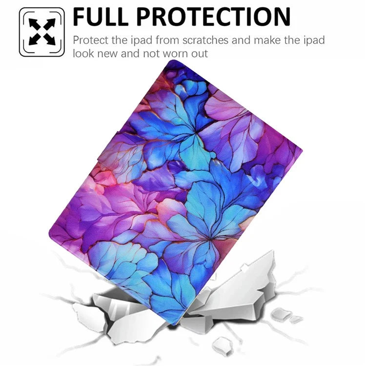 For Samsung Galaxy Tab A9 Case PU Leather Pattern Folding Stand Protective Tablet Cover