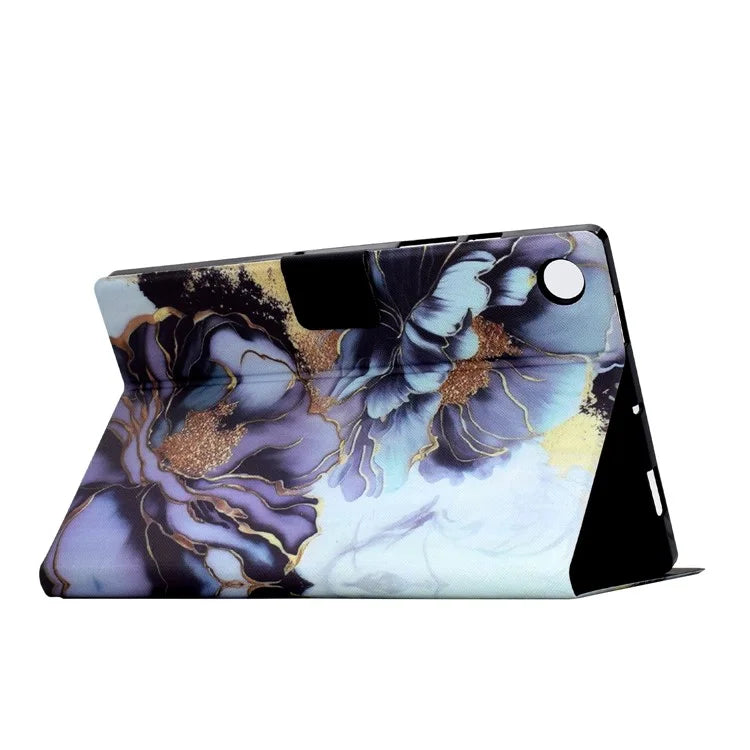 For Samsung Galaxy Tab A9 Case PU Leather Pattern Folding Stand Protective Tablet Cover