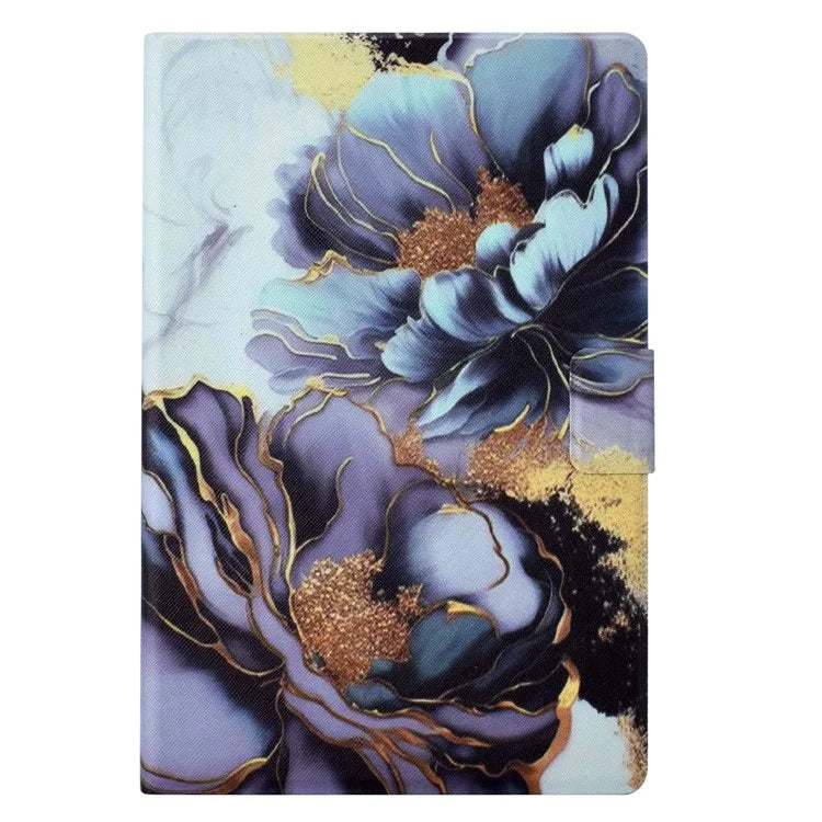 For Samsung Galaxy Tab A9 Case PU Leather Pattern Folding Stand Protective Tablet Cover