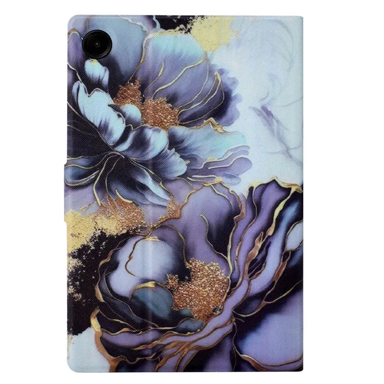 For Samsung Galaxy Tab A9 Case PU Leather Pattern Folding Stand Protective Tablet Cover