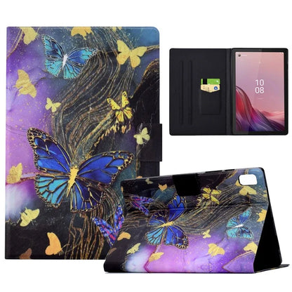 For Lenovo Tab M9 TB-310FU Case Pattern Anti-Collision Leather Shell with Auto Wake / Sleep Function