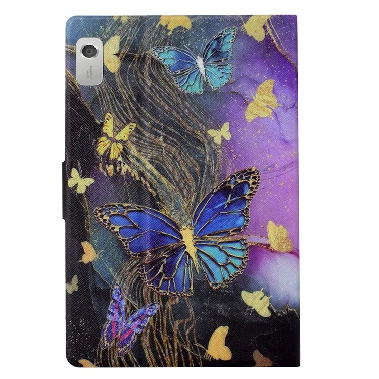 For Lenovo Tab M9 TB-310FU Case Pattern Anti-Collision Leather Shell with Auto Wake / Sleep Function