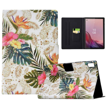 For Lenovo Tab M9 TB-310FU Case Pattern Anti-Collision Leather Shell with Auto Wake / Sleep Function