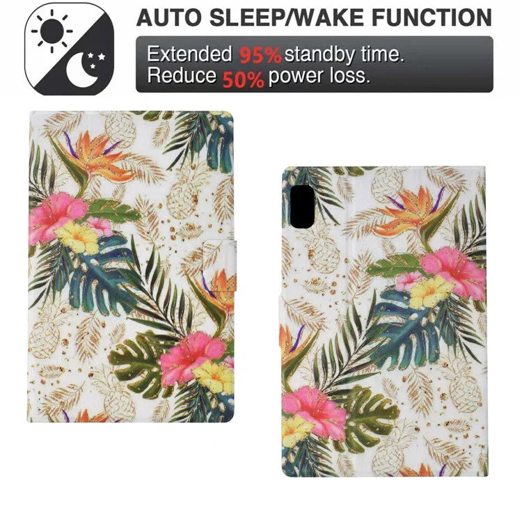 For Lenovo Tab M9 TB-310FU Case Pattern Anti-Collision Leather Shell with Auto Wake / Sleep Function