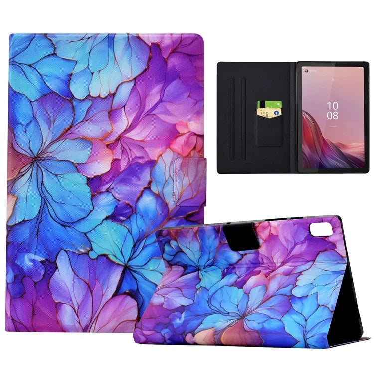 For Lenovo Tab M9 TB-310FU Case Pattern Anti-Collision Leather Shell with Auto Wake / Sleep Function