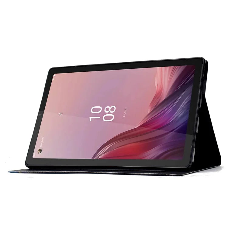 For Lenovo Tab M9 TB-310FU Case Pattern Anti-Collision Leather Shell with Auto Wake / Sleep Function