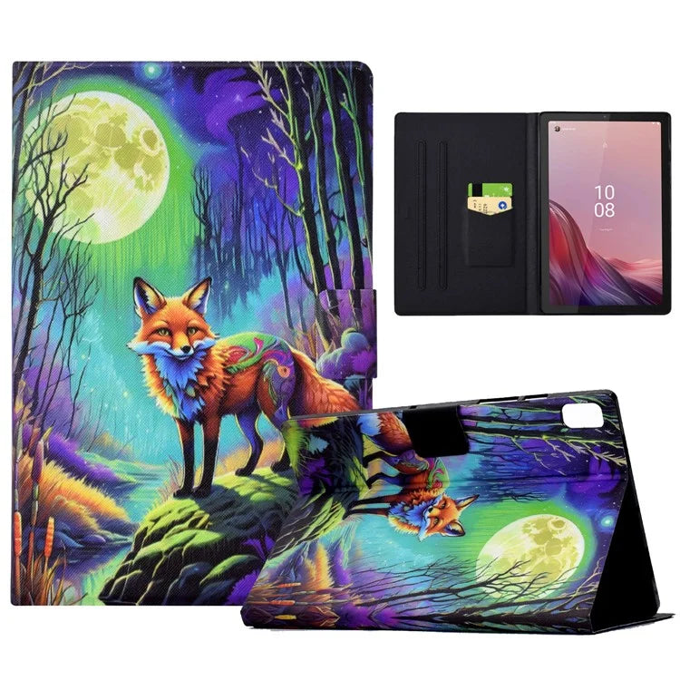 For Lenovo Tab M9 TB-310FU Case Pattern Anti-Collision Leather Shell with Auto Wake / Sleep Function