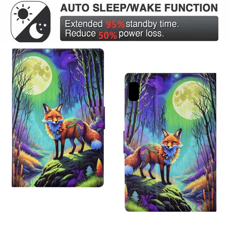 For Lenovo Tab M9 TB-310FU Case Pattern Anti-Collision Leather Shell with Auto Wake / Sleep Function