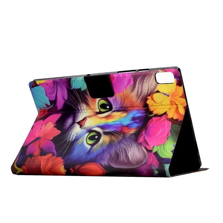 For Lenovo Tab M9 TB-310FU Case Pattern Anti-Collision Leather Shell with Auto Wake / Sleep Function