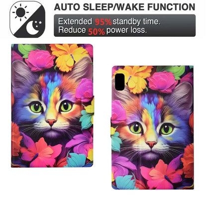 For Lenovo Tab M9 TB-310FU Case Pattern Anti-Collision Leather Shell with Auto Wake / Sleep Function