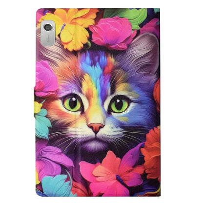 For Lenovo Tab M9 TB-310FU Case Pattern Anti-Collision Leather Shell with Auto Wake / Sleep Function