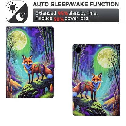For Lenovo Tab M10 Plus (3rd Gen) Case Pattern Printed PU Leather Tablet Smart Cover with Card Holder