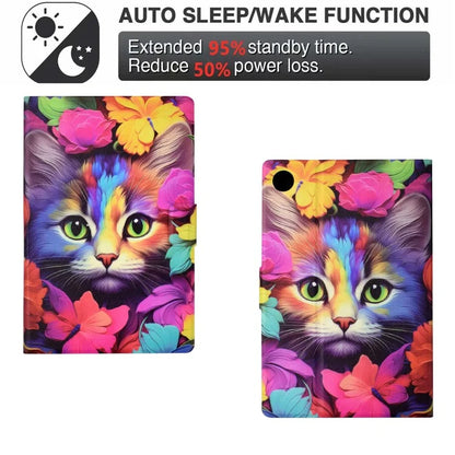 For Lenovo Tab M10 Plus (3rd Gen) Case Pattern Printed PU Leather Tablet Smart Cover with Card Holder