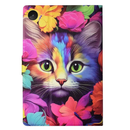 For Lenovo Tab M10 Plus (3rd Gen) Case Pattern Printed PU Leather Tablet Smart Cover with Card Holder