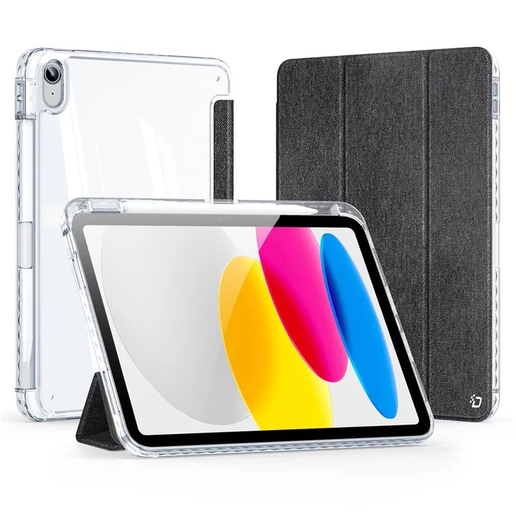 DUX DUCIS Unid Series For iPad 10.9 (2022) Tablet Case Clear Auto Wake / Sleep TPU+PC+Leather Shell