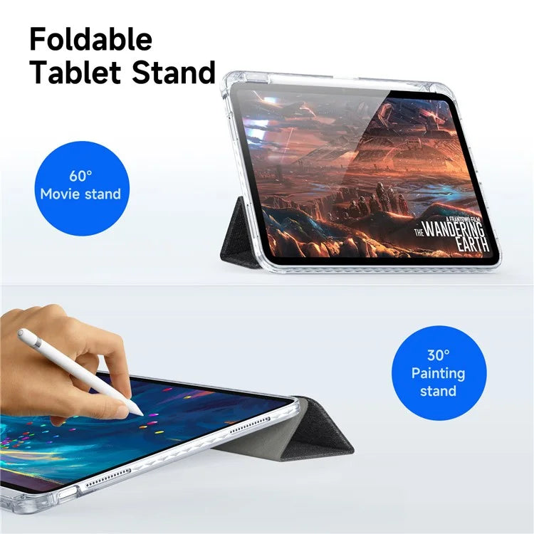 DUX DUCIS Unid Series For iPad 10.9 (2022) Tablet Case Clear Auto Wake / Sleep TPU+PC+Leather Shell