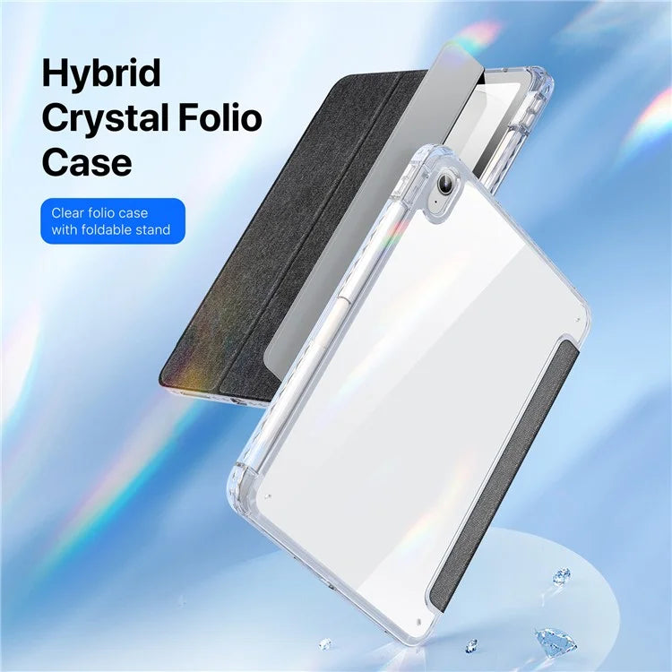 DUX DUCIS Unid Series For iPad 10.9 (2022) Tablet Case Clear Auto Wake / Sleep TPU+PC+Leather Shell