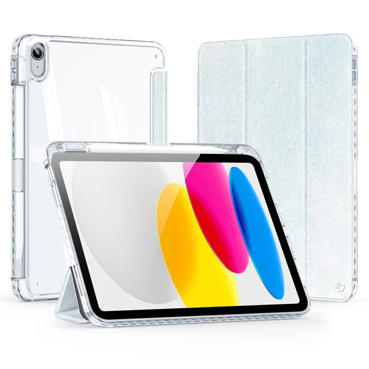DUX DUCIS Unid Series For iPad 10.9 (2022) Tablet Case Clear Auto Wake / Sleep TPU+PC+Leather Shell