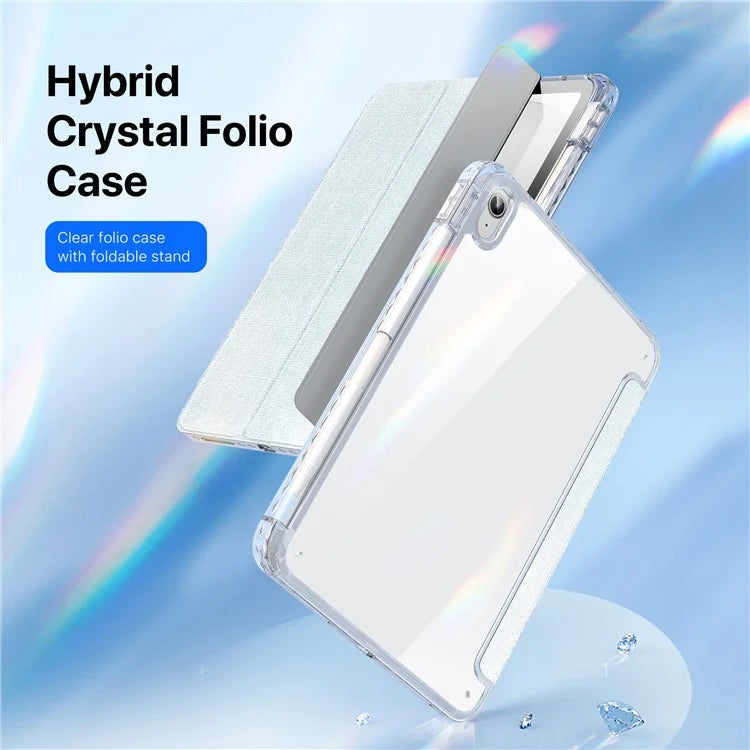 DUX DUCIS Unid Series For iPad 10.9 (2022) Tablet Case Clear Auto Wake / Sleep TPU+PC+Leather Shell
