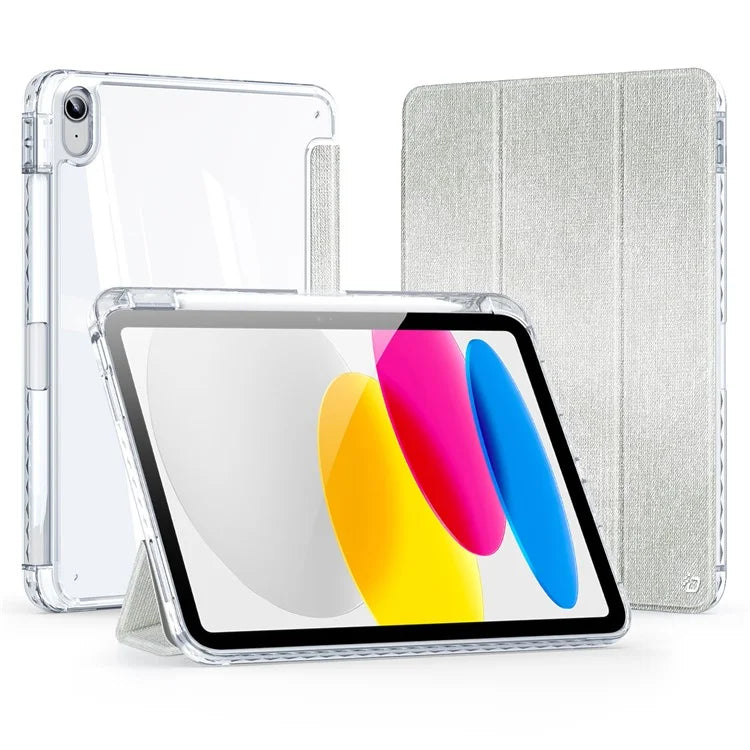 DUX DUCIS Unid Series For iPad 10.9 (2022) Tablet Case Clear Auto Wake / Sleep TPU+PC+Leather Shell