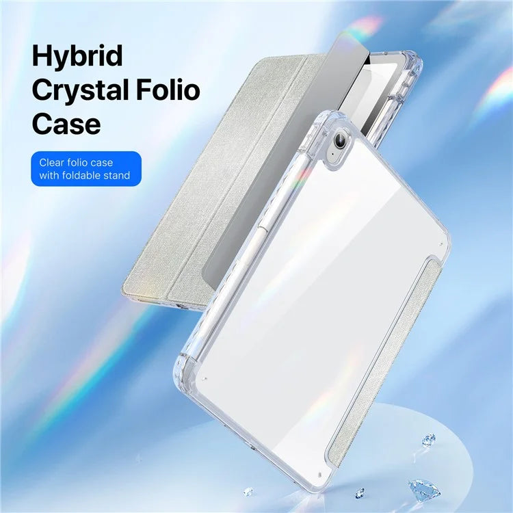 DUX DUCIS Unid Series For iPad 10.9 (2022) Tablet Case Clear Auto Wake / Sleep TPU+PC+Leather Shell