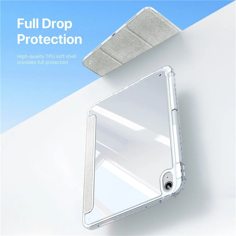 DUX DUCIS Unid Series For iPad 10.9 (2022) Tablet Case Clear Auto Wake / Sleep TPU+PC+Leather Shell